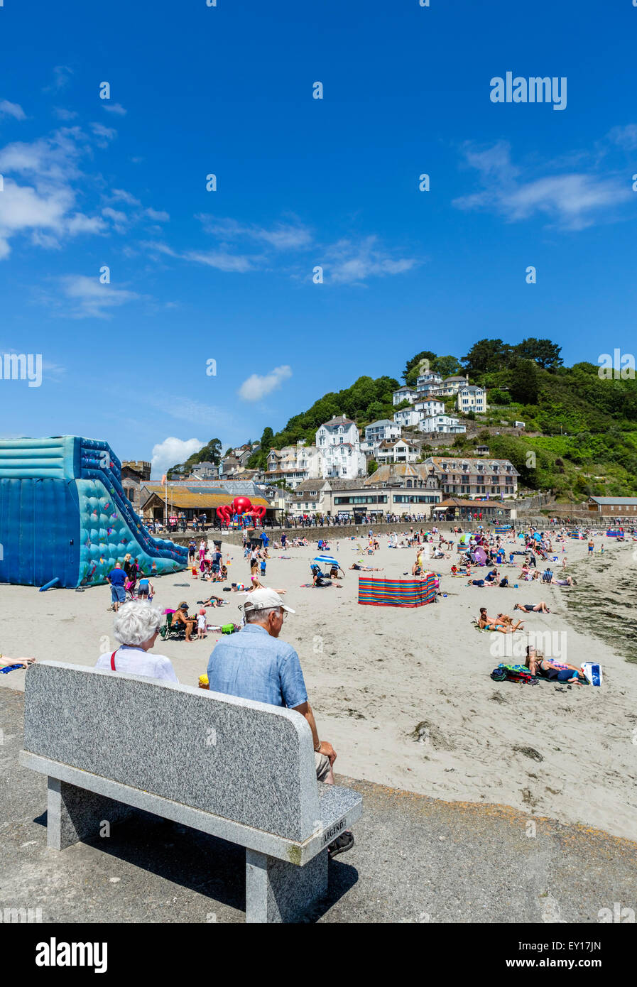 La spiaggia di East Looe, Cornwall, England, Regno Unito Foto Stock
