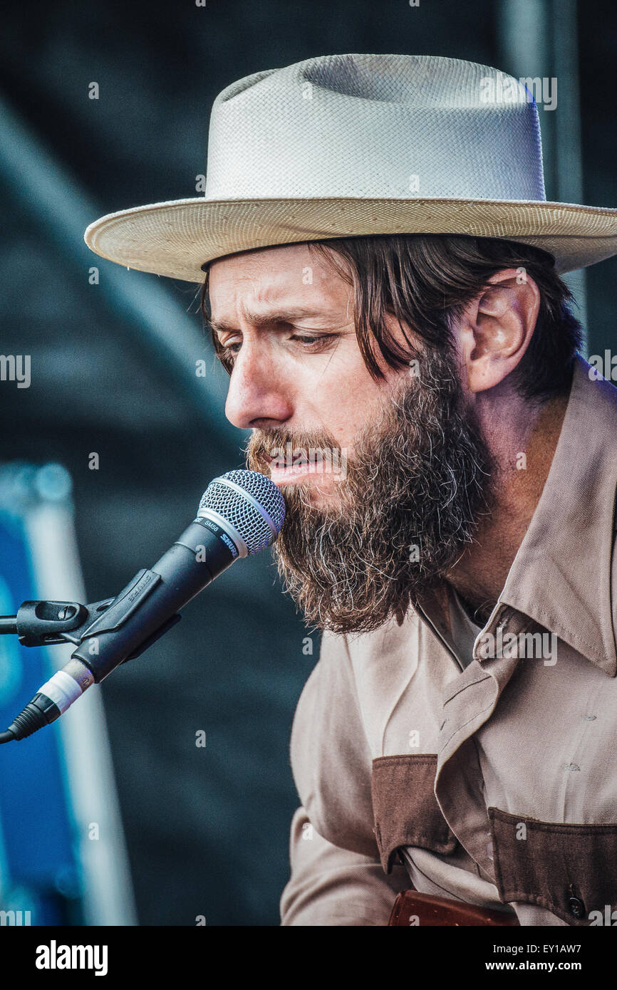 Gateshead, Regno Unito - 18 Luglio 2015 - Hillfolk Noir eseguendo sulla Sage outdoor stadio a Summertyne Americana Festival Foto Stock