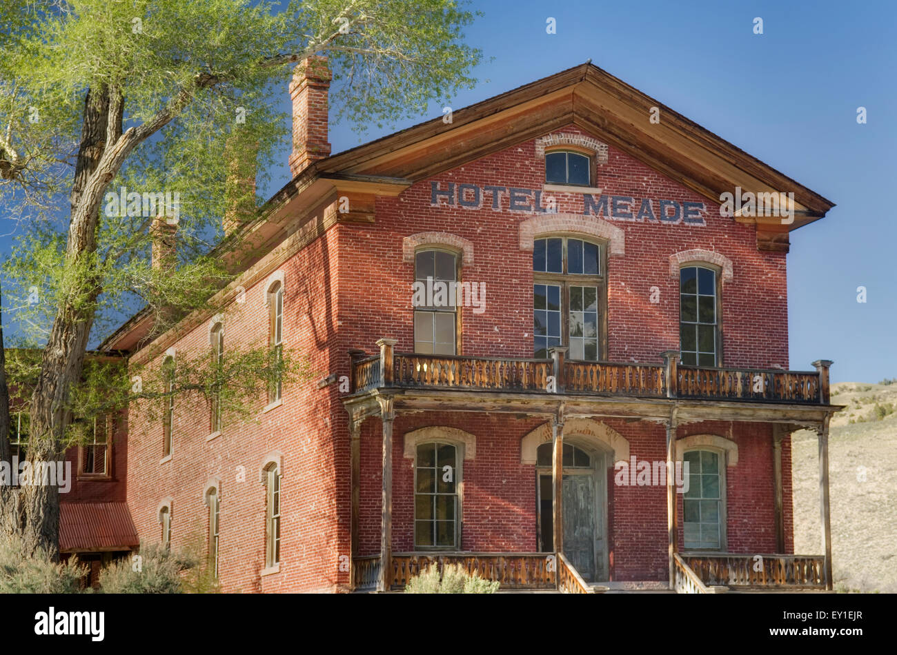 Hotel storico Meade in stato di Bannack Park Montana Foto Stock