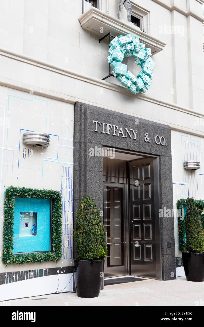 Tiffany & Co. su Rodeo Drive, Beverly Hills, Los Angeles, California. Foto Stock