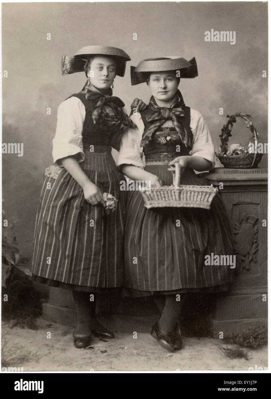 Fiore Italiano ragazze, circa 1887 Foto Stock