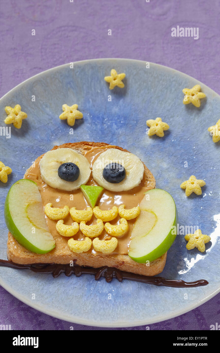 Owl sandwich per i bambini Foto Stock
