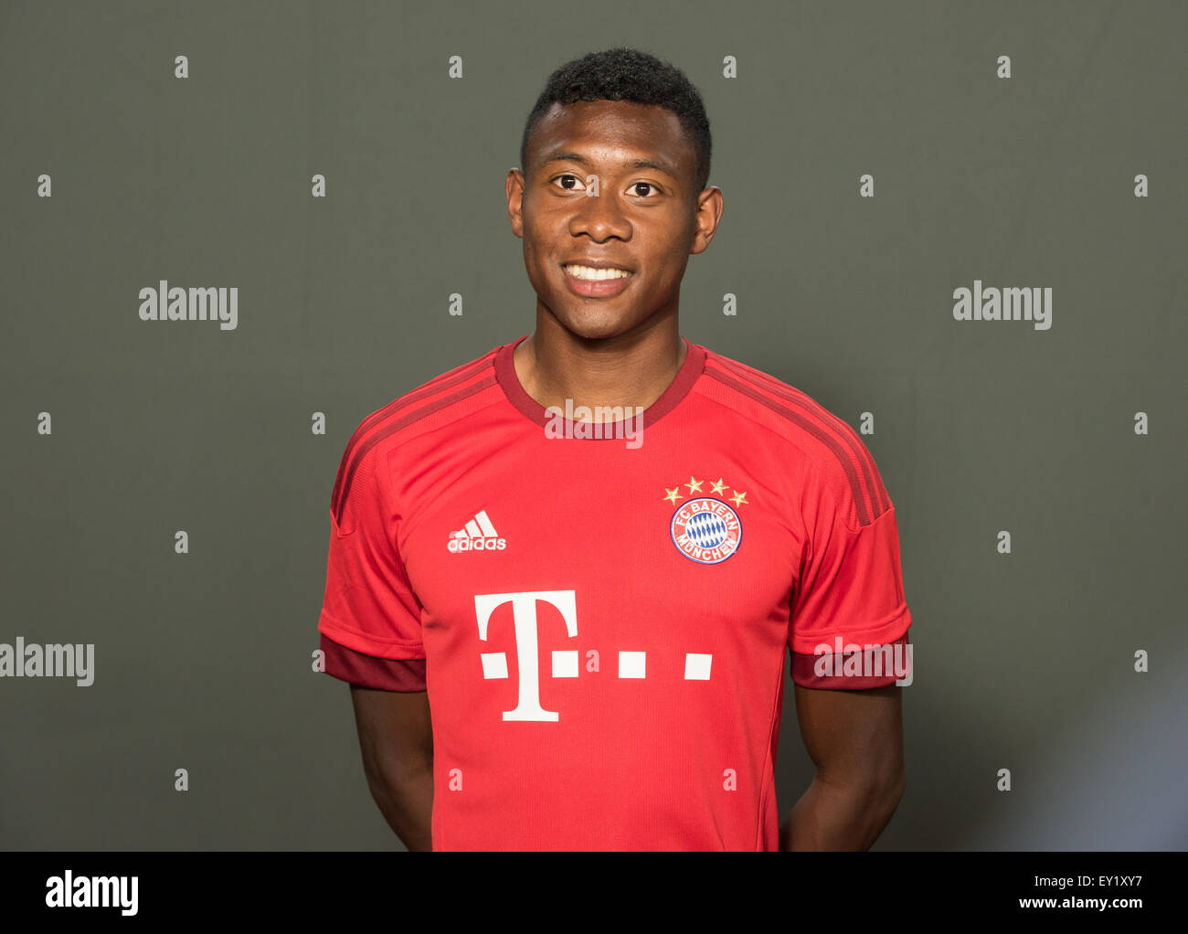 Calcio tedesco Bundesliga 2015/16 - Photocall del FC Bayern Monaco di Baviera il 16 luglio 2015 a Monaco di Baviera, Germania: David Alaba Foto Stock