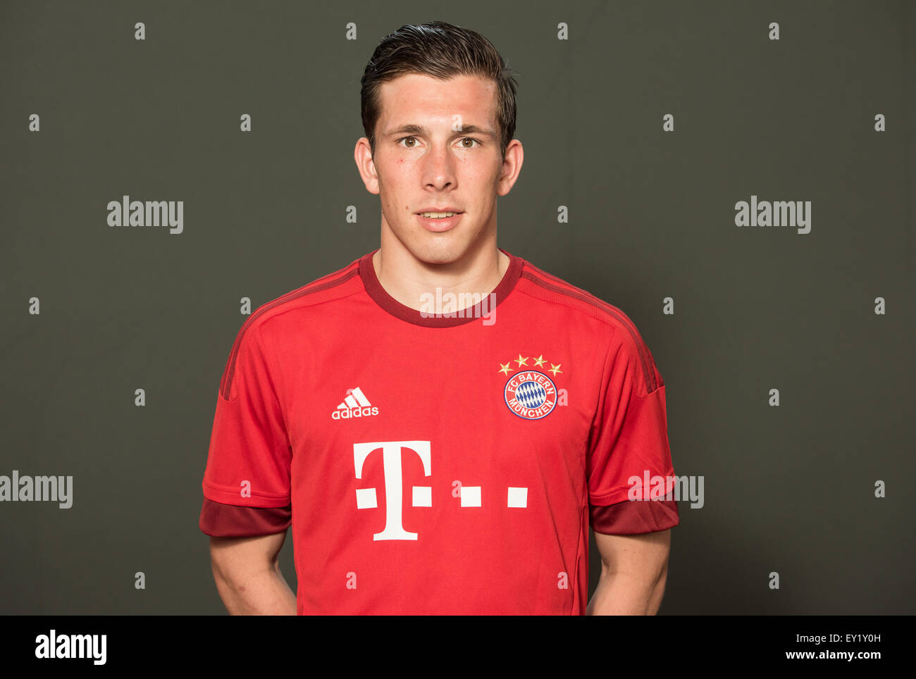 Calcio tedesco Bundesliga 2015/16 - Photocall del FC Bayern Monaco di Baviera il 16 luglio 2015 a Monaco di Baviera, Germania: Pierre-Emile Hoejbjerg Foto Stock