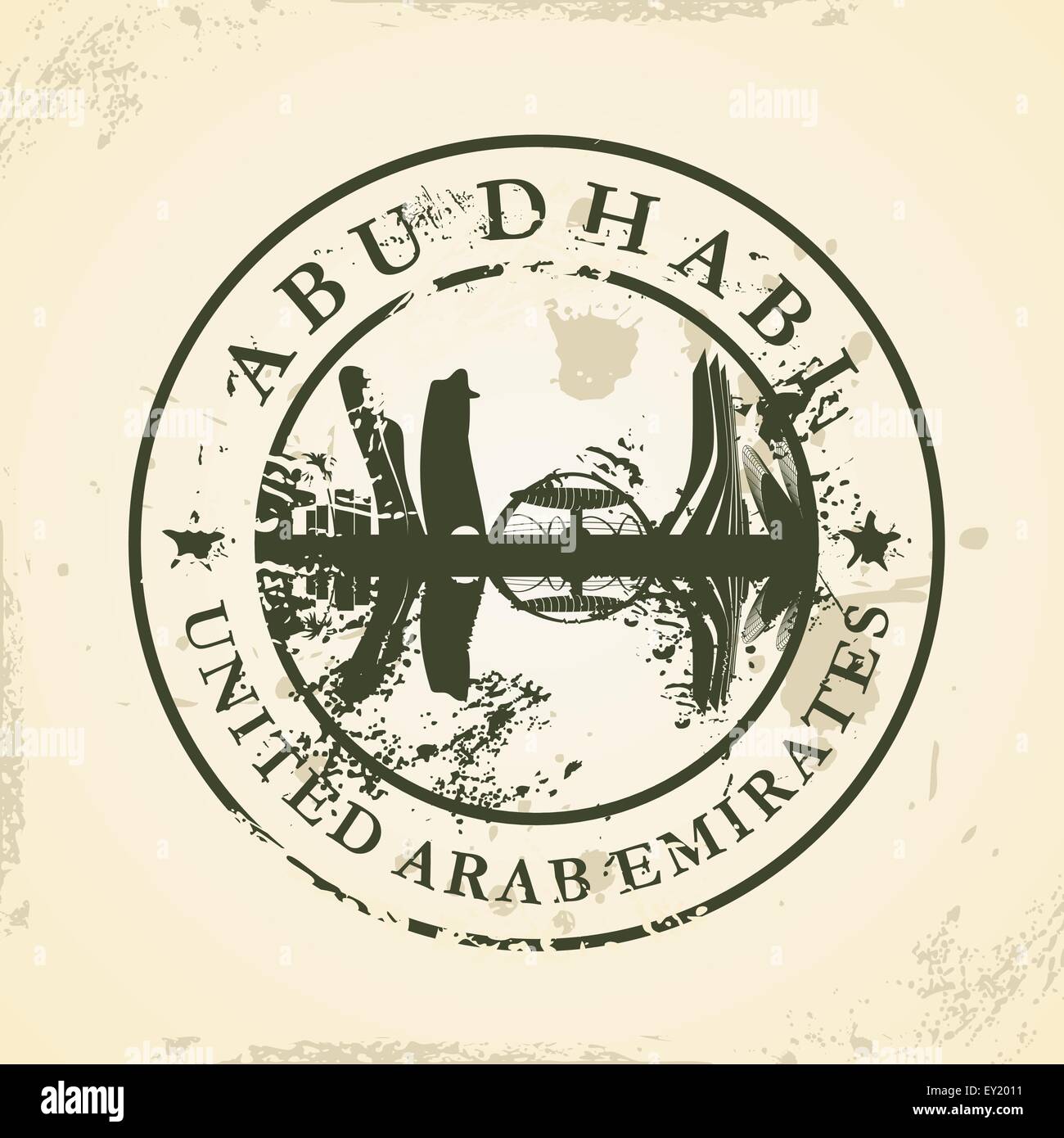 Grunge timbro di gomma con Abu Dhabi, Emirati Arabi Uniti - illustrazione vettoriale Illustrazione Vettoriale