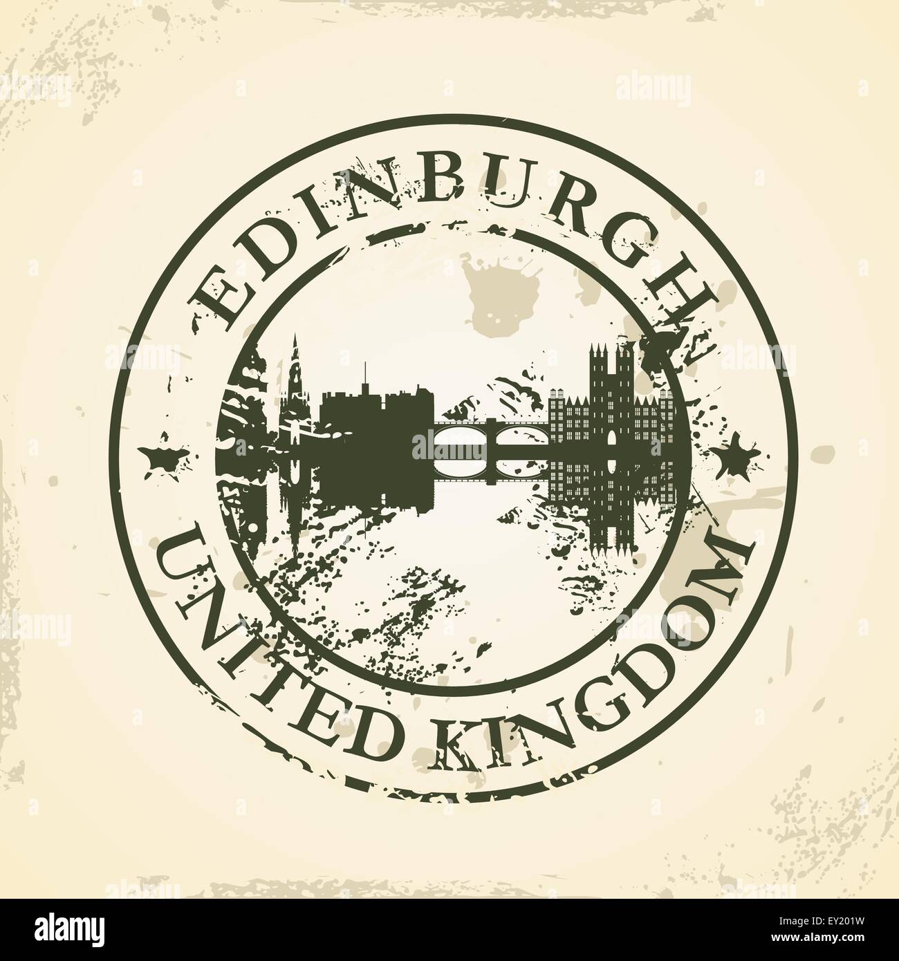 Grunge timbro di gomma con Edinburgh, Regno Unito - illustrazione vettoriale Illustrazione Vettoriale