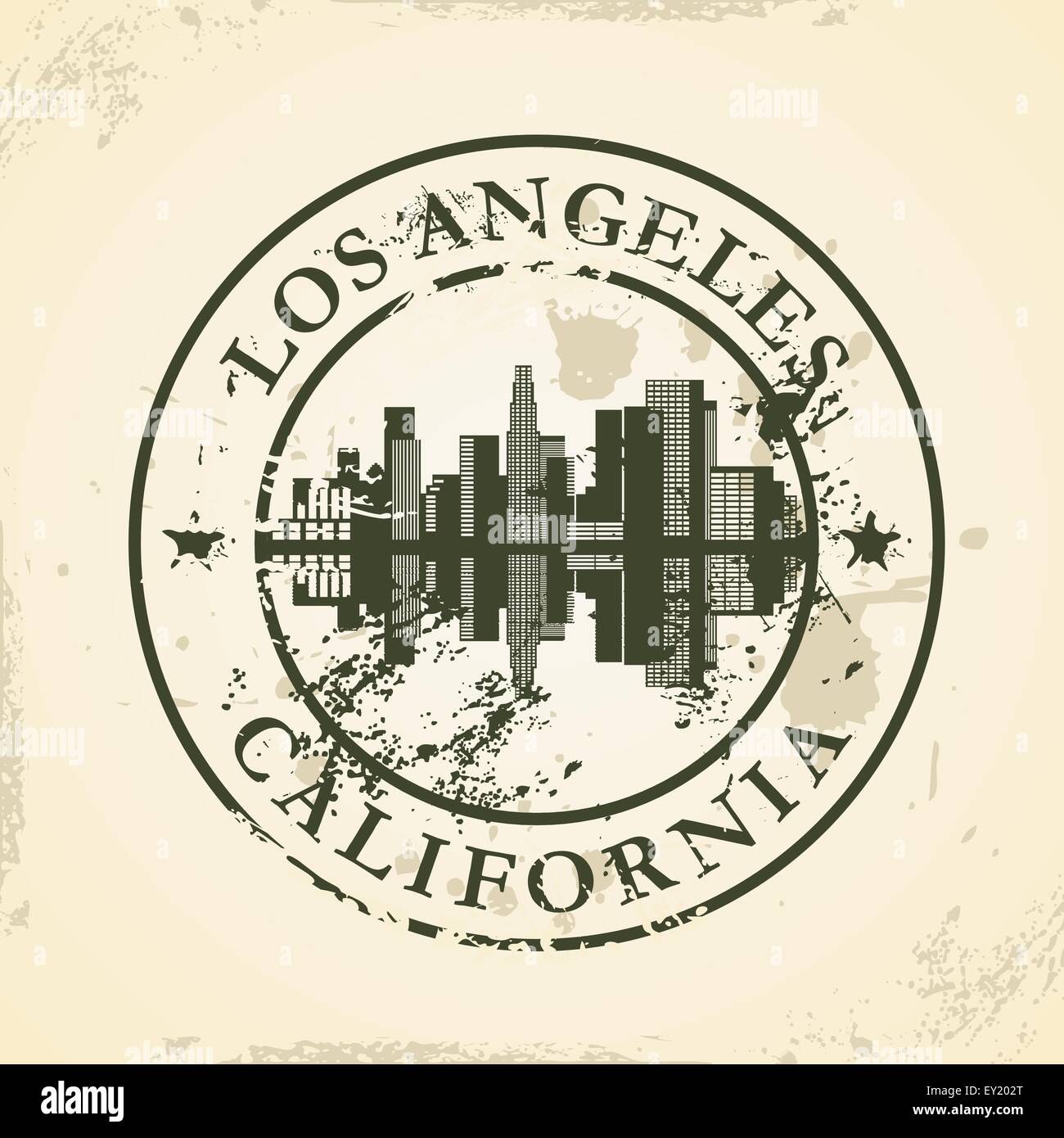 Grunge timbro di gomma con Los Angeles, California - illustrazione vettoriale Illustrazione Vettoriale