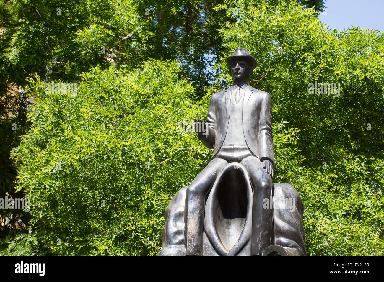 Franz Kafka statua, Praga, Repubblica Ceca Foto Stock