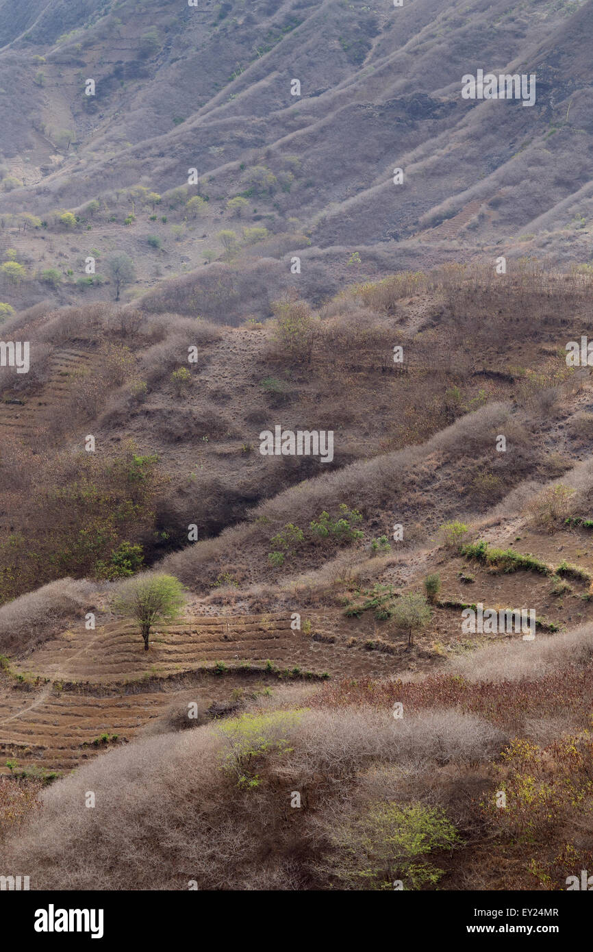 Montagne, il paesaggio, Santiago, Capo Verde Foto Stock