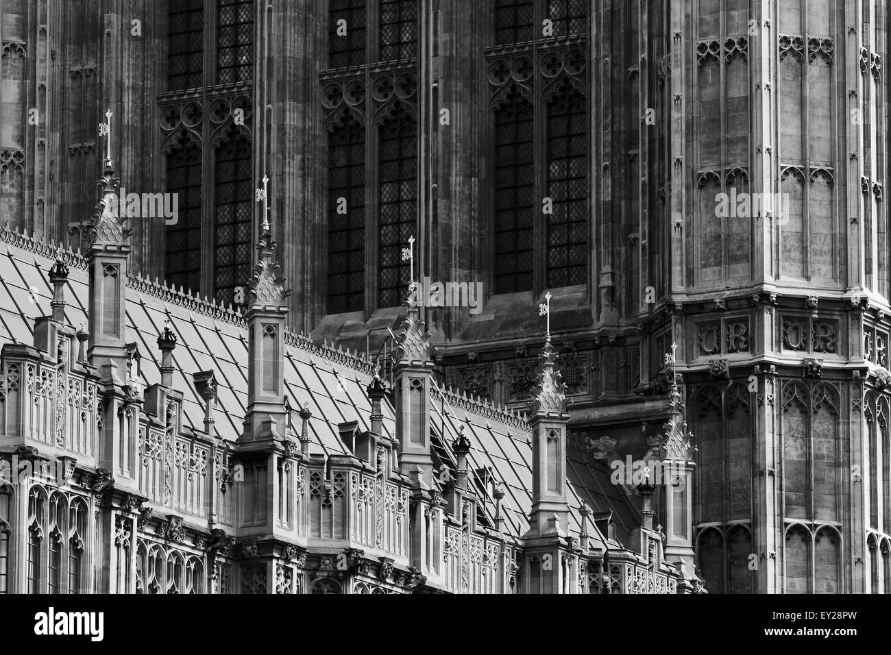 Una sezione del case del Parlamento in St Margaret Street, Londra, Inghilterra Foto Stock