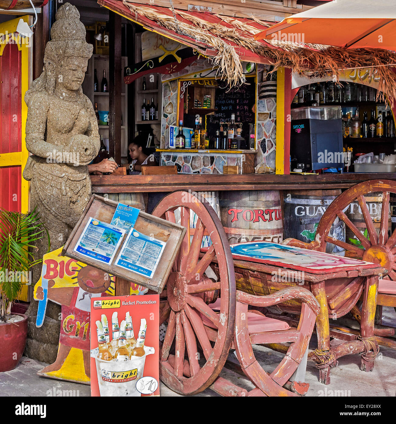 Ristorante e Bar Philipsburg Saint Martin West Indies Foto Stock