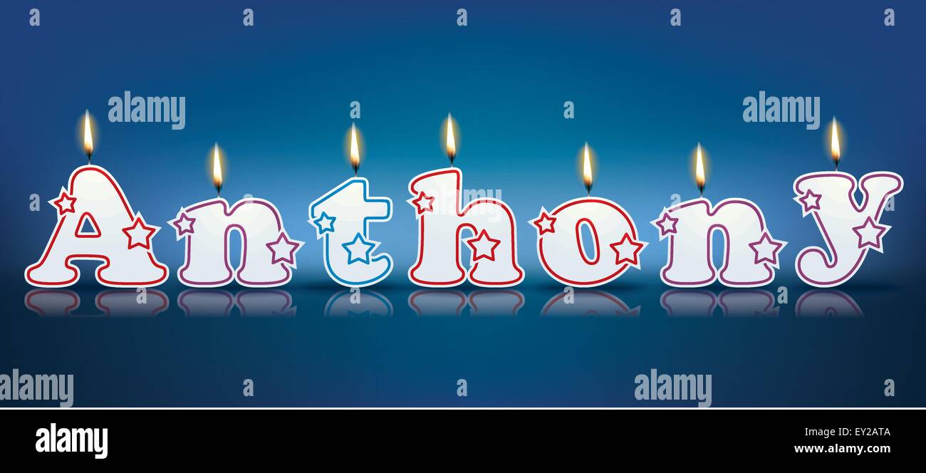 ANTHONY ha scritto con candele accese - illustrazione vettoriale Illustrazione Vettoriale