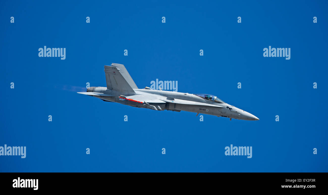 Gloucestershire, Regno Unito. 19 Luglio, 2015. F-18C Hornet, Finlandese Air Force Credito: Bob Sharples Alamy/Live News Foto Stock