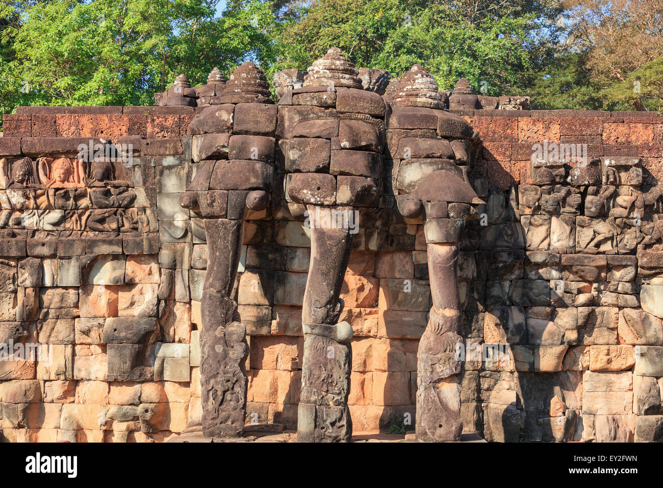 Terrazza degli elefanti, Cambogia Foto Stock