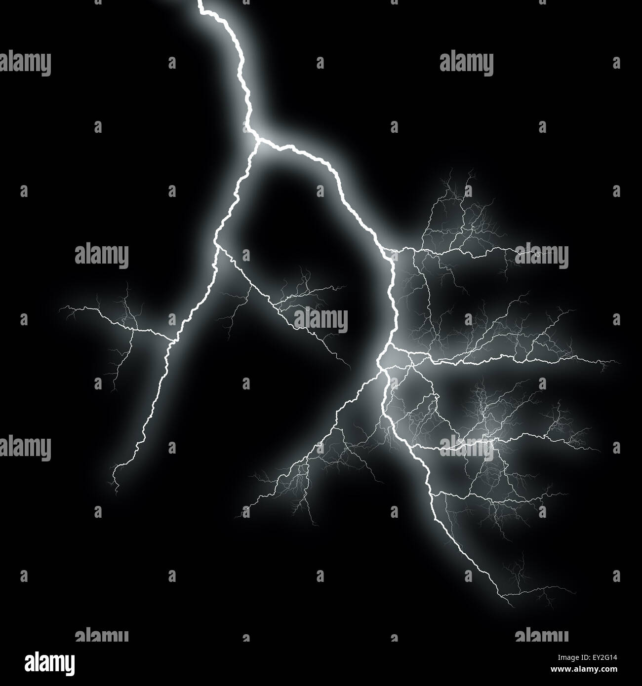 Incredibile fulmine su sfondo nero Foto stock - Alamy
