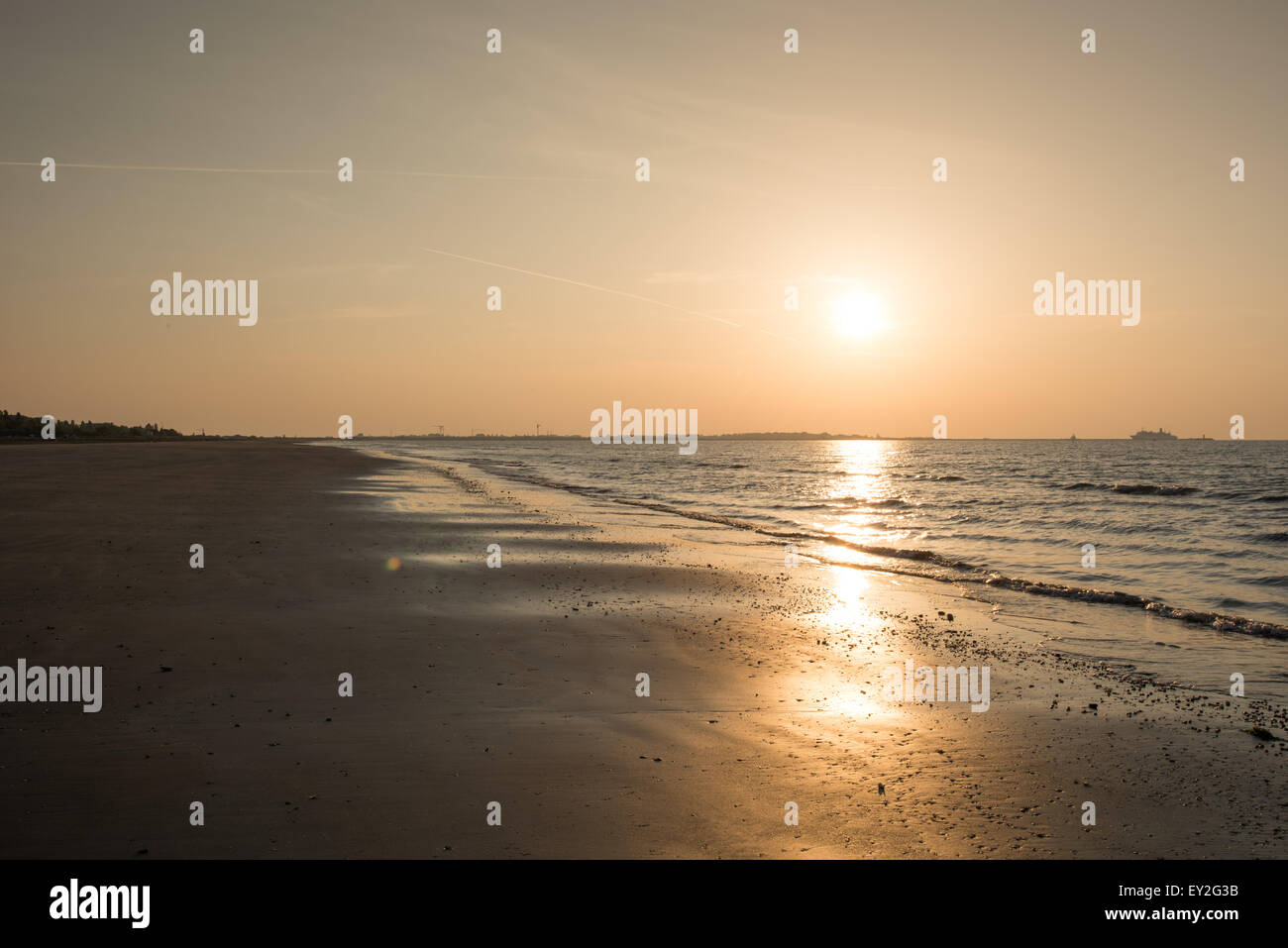 Spiaggia del Lido di Venezia Alba Italia 18 maggio 2015 Foto Stock
