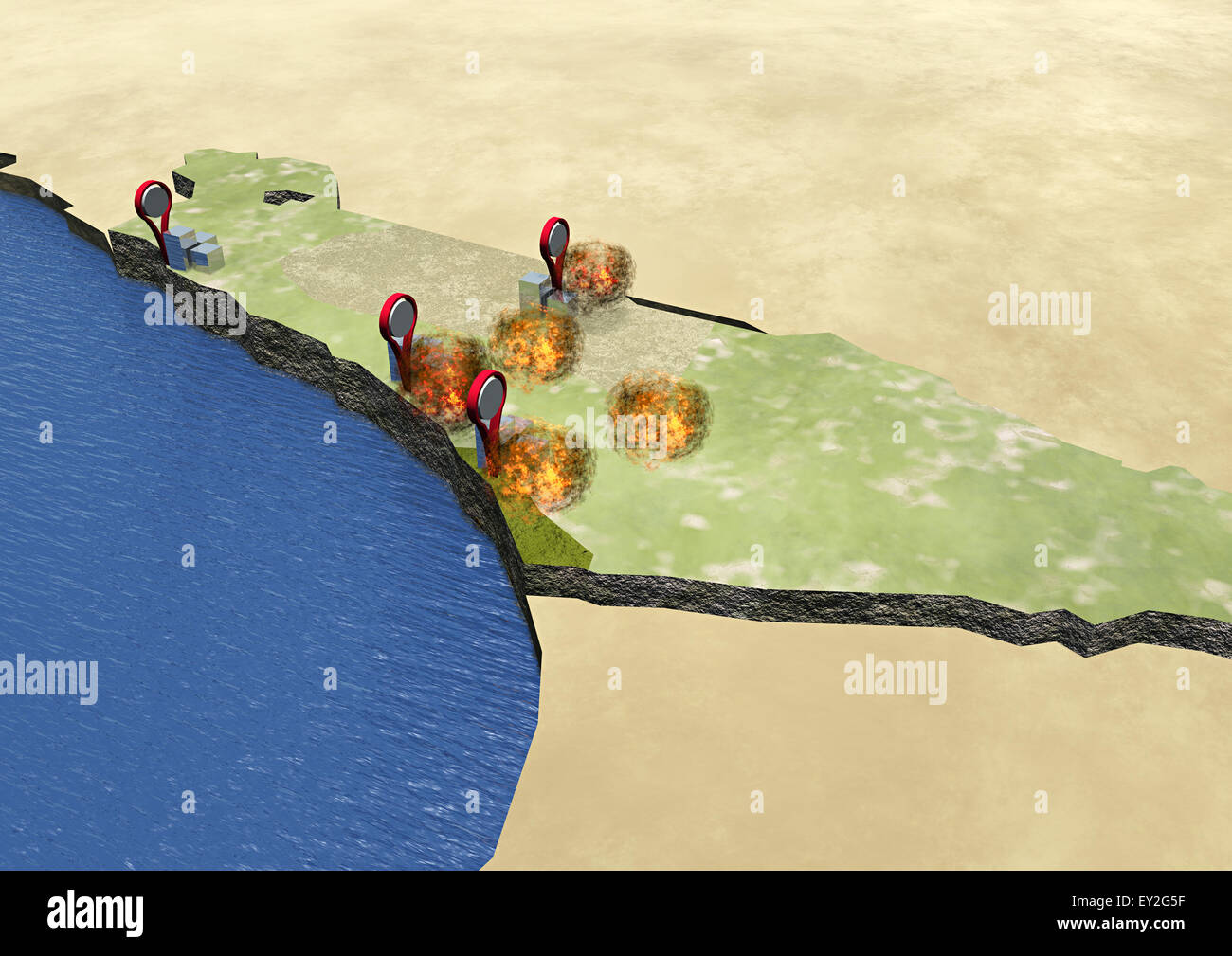 Il terrorismo e azioni militari nello Stato di Israele, Israele attentati ed esplosioni Foto Stock