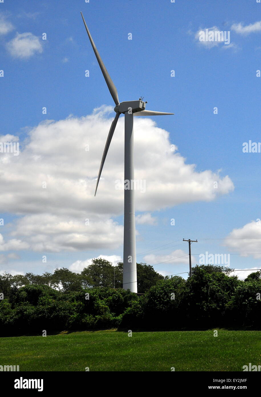 La Rhode Island: Turbo mulino con tre pale fornisce alimentazione per un comune locale * Foto Stock