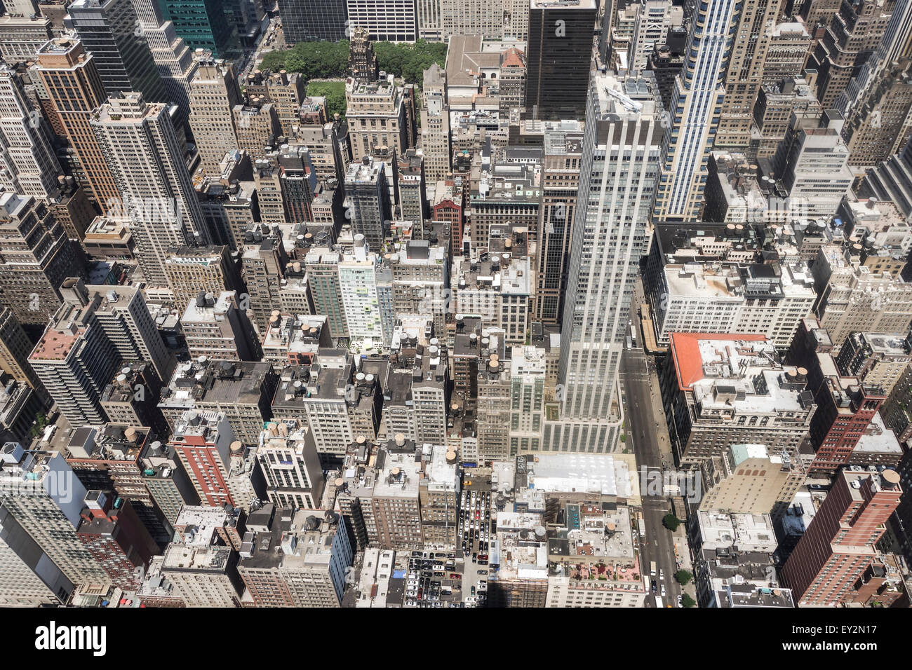 Vista aerea di Manhattan dall'Empire state Building, New York City, USA Foto Stock