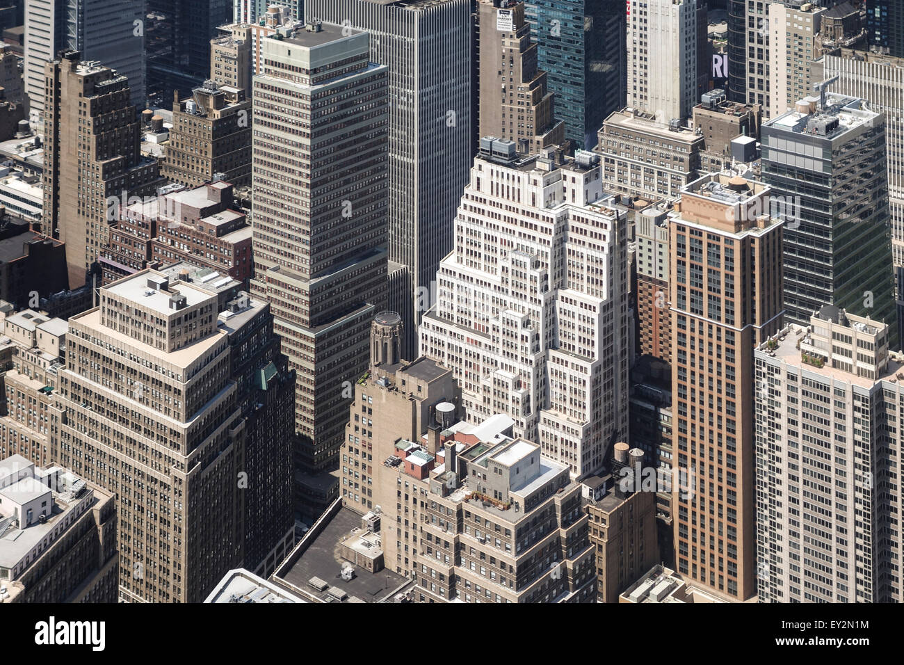 Vista aerea di Manhattan dall'Empire state Building, New York City, USA Foto Stock