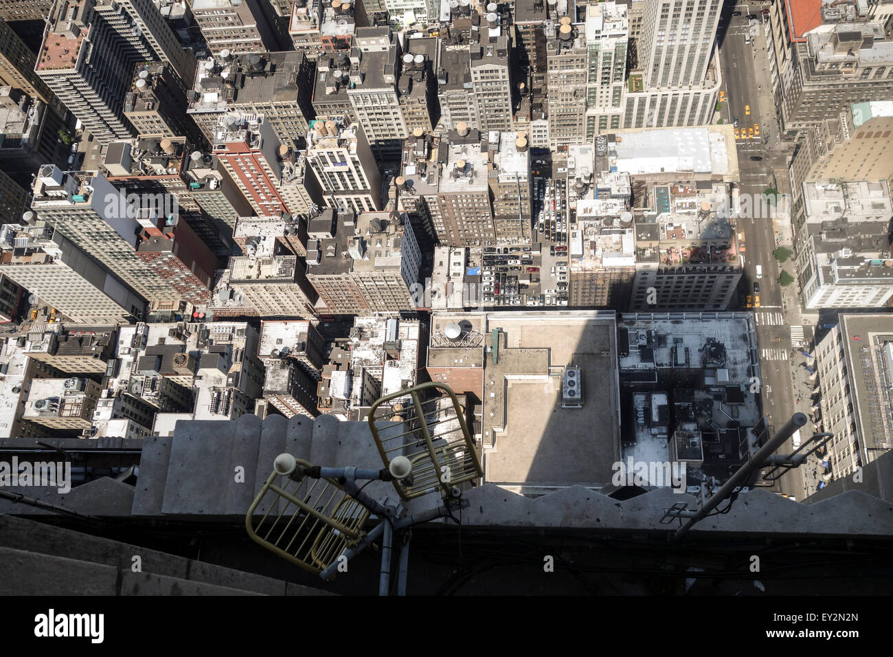 Vista aerea di Manhattan dall' Empire State Building in direzione di Central Park di New York City, Stati Uniti d'America Foto Stock