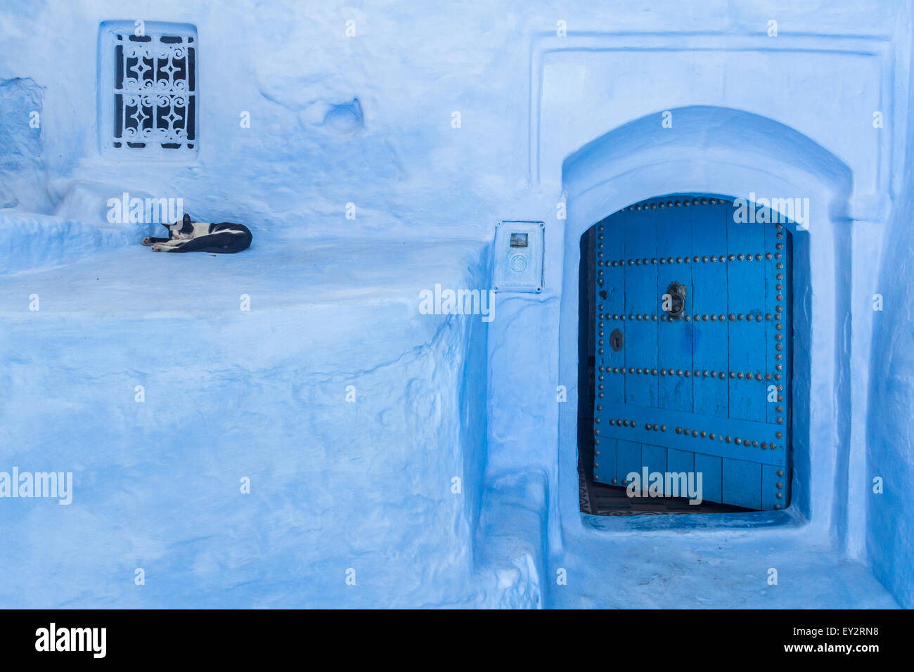 Il blue medina di Chefchaouen, Marocco Foto Stock