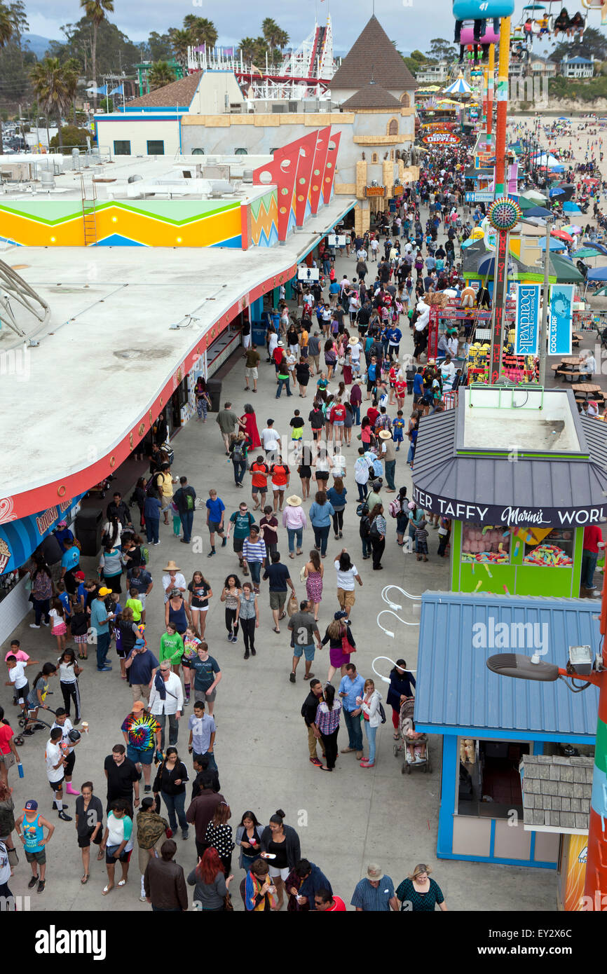 Vista aerea di Santa Cruz Boardwalk, Santa Cruz, in California, Stati Uniti d'America Foto Stock