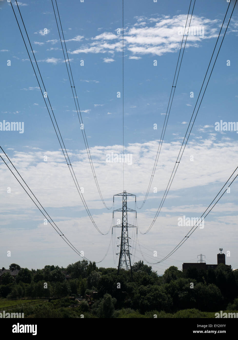 Pilone di elettricità Foto Stock