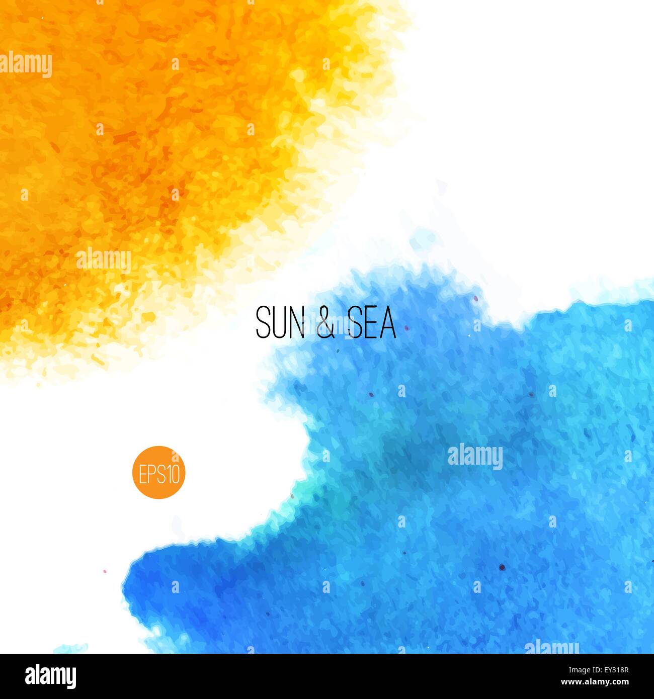 Acquerello sullo sfondo del mare un poster o un modello di scheda tecnica del vettore Illustrazione Vettoriale