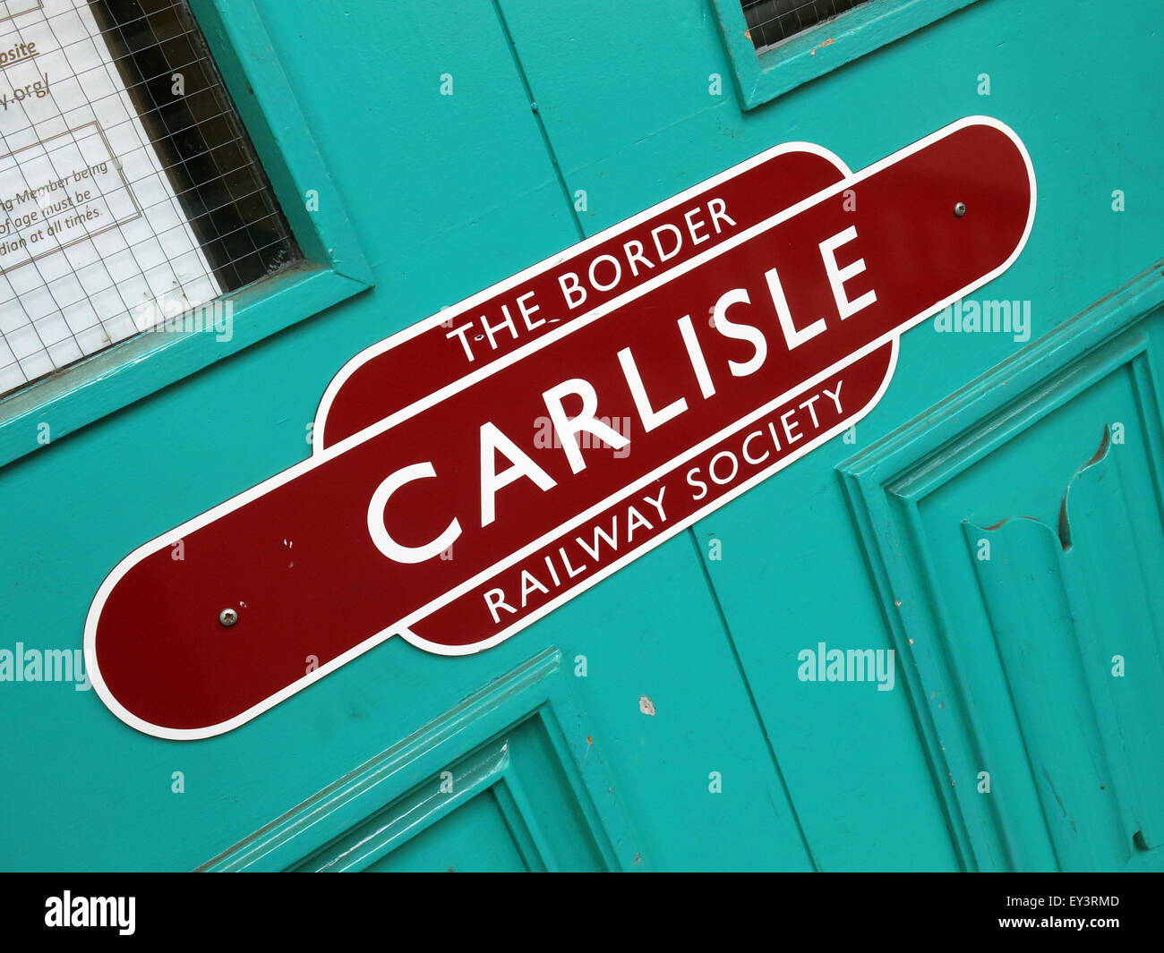 Il confine della società ferroviaria, Carlisle, Cumbria, England, Regno Unito Foto Stock