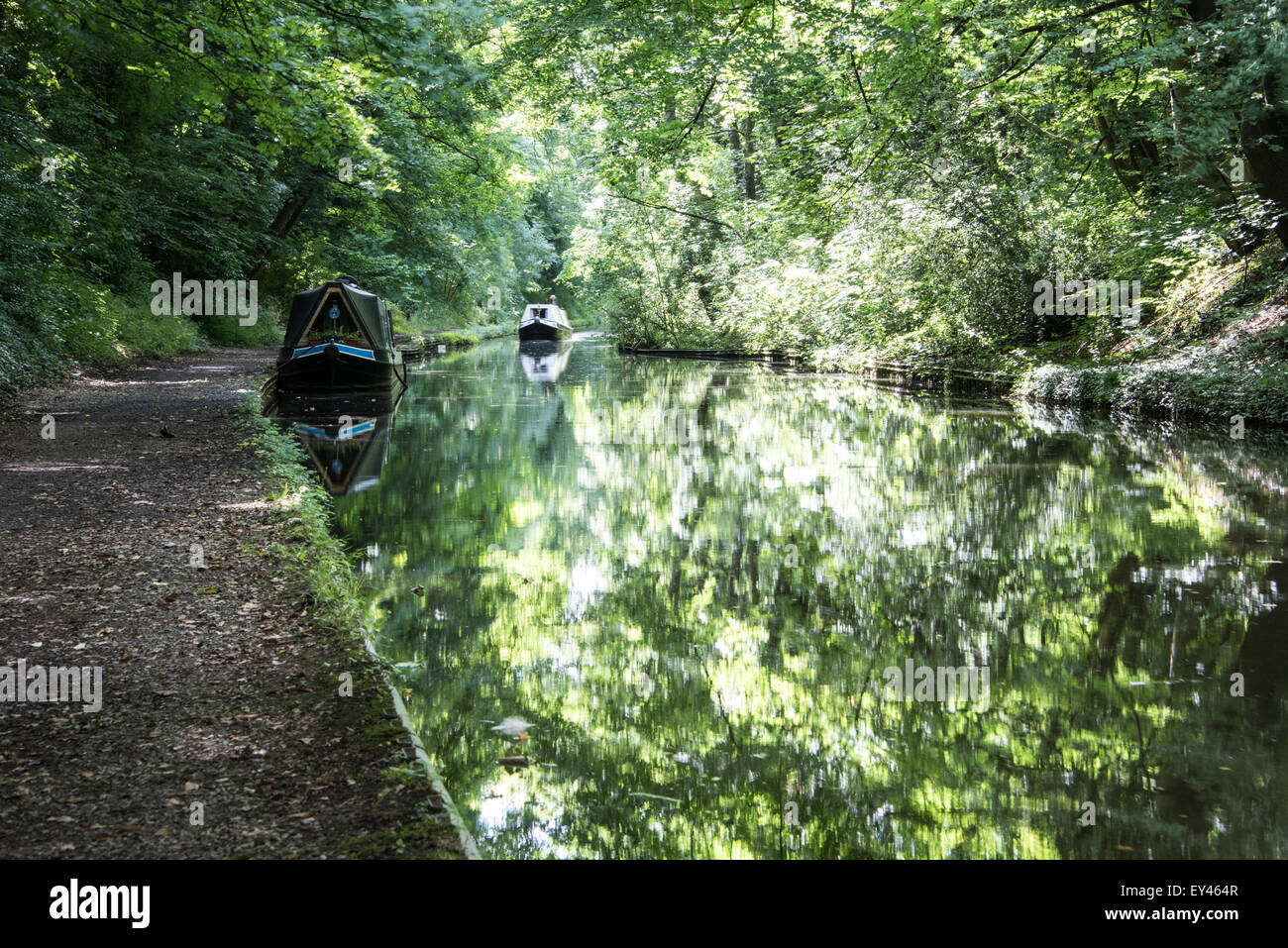 Battelli narrowboats, nello Shropshire union canal, Brewood Staffordshire xx luglio 2015 Regno Unito Foto Stock