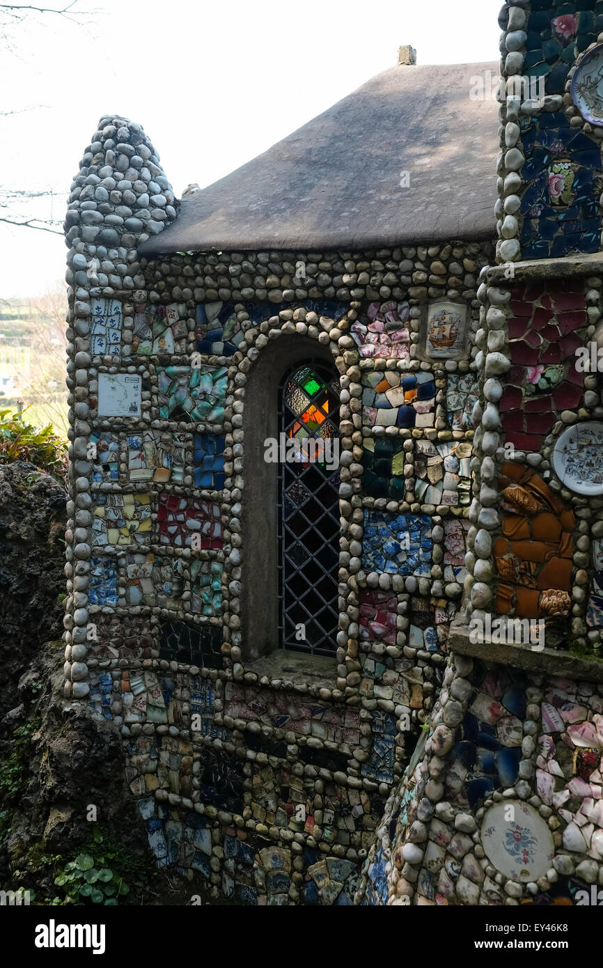 La piccola cappella Guernsey coperti in Cina rotto da pellegrini Foto Stock