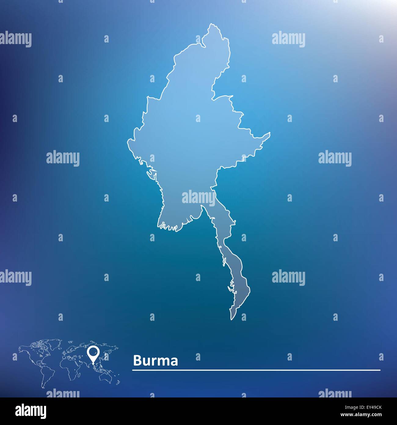 Mappa della Birmania - illustrazione vettoriale Illustrazione Vettoriale