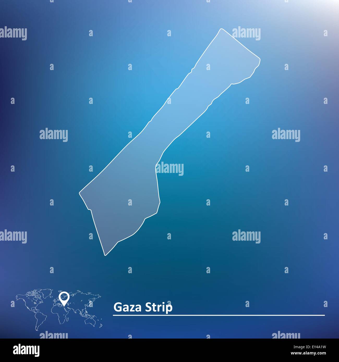 Mappa della striscia di Gaza - illustrazione vettoriale Illustrazione Vettoriale