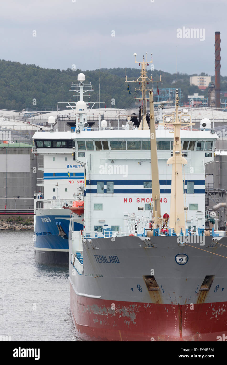Le petroliere prodotto da Sirio Spedizioni e carichi Terntank nel porto di Göteborg. Foto Stock