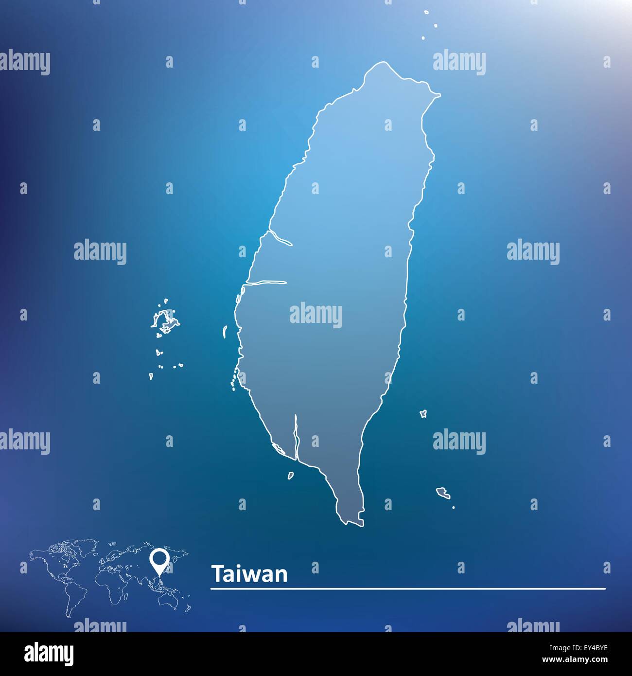 Mappa di Taiwan - illustrazione vettoriale Illustrazione Vettoriale