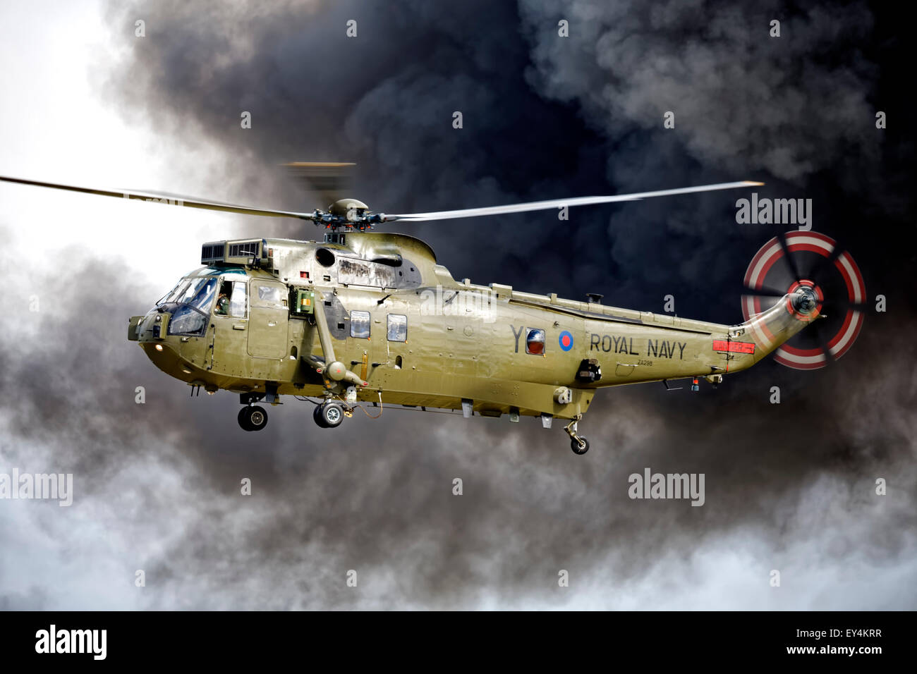 La Royal Navy Westland Sea King Mk 4 ZA298 di 848 Naval Air Squadron a RNAS Yeovilton. Foto Stock