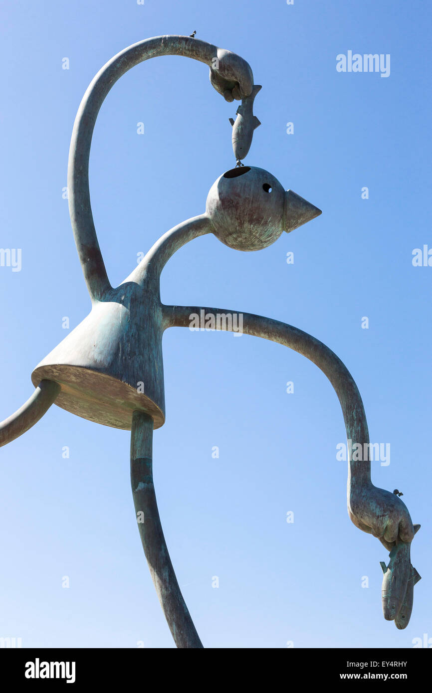 Fairytale sculture del mare, De Haringeter, da Tom Otterness, Museo Beelden Aan Zee, Scheveningen, Holland, Paesi Bassi Foto Stock