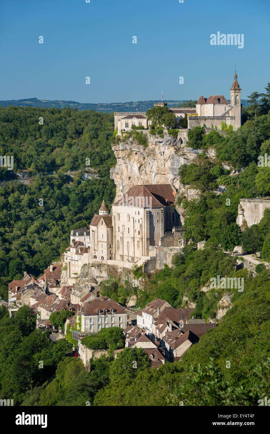 La città medievale di Rocamadour, valle del Lot, midi-Pyrenees, Francia Foto Stock