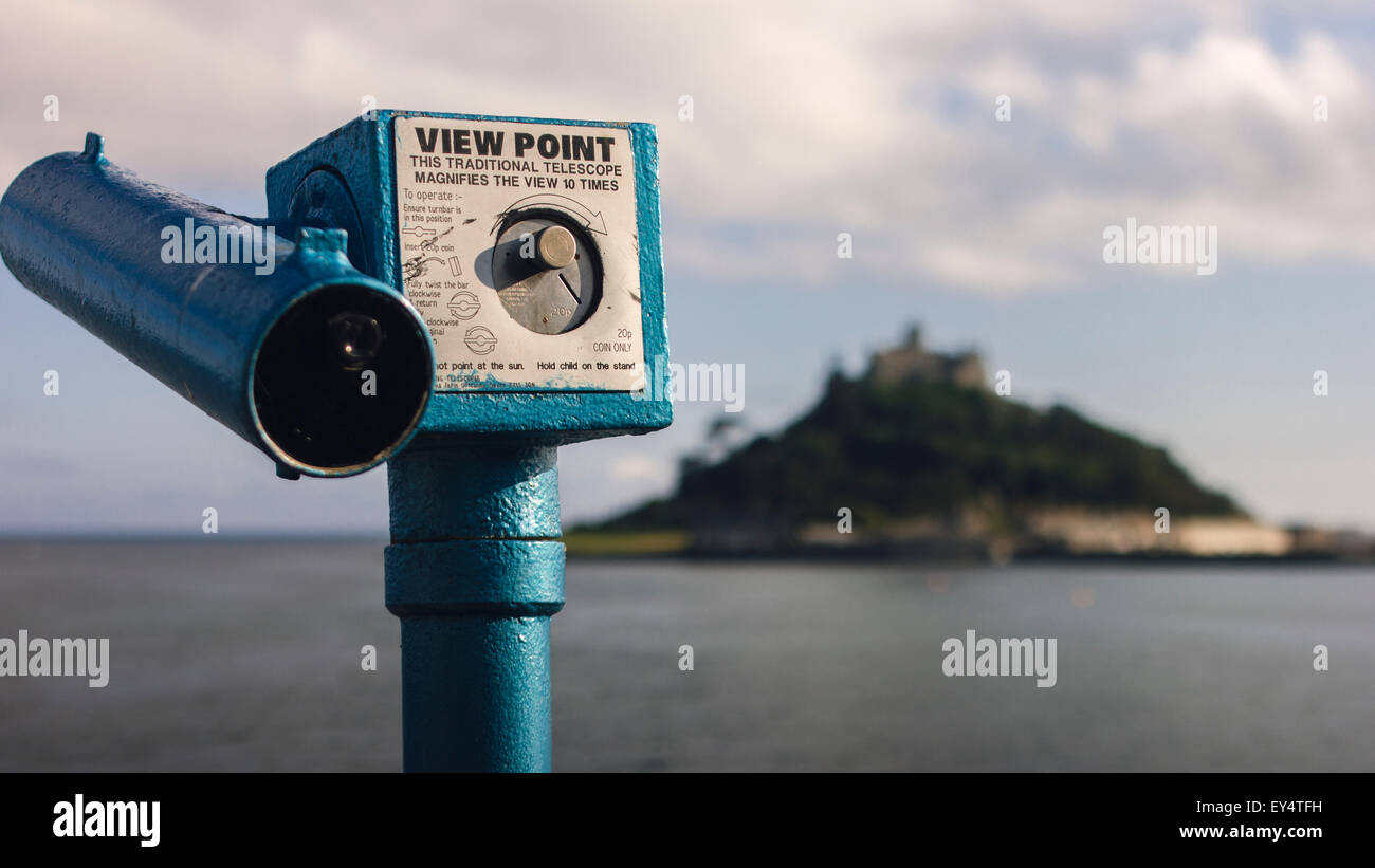 Punto di vista a St Michaels Mount, Marazion, Cornwall, Inghilterra Foto Stock