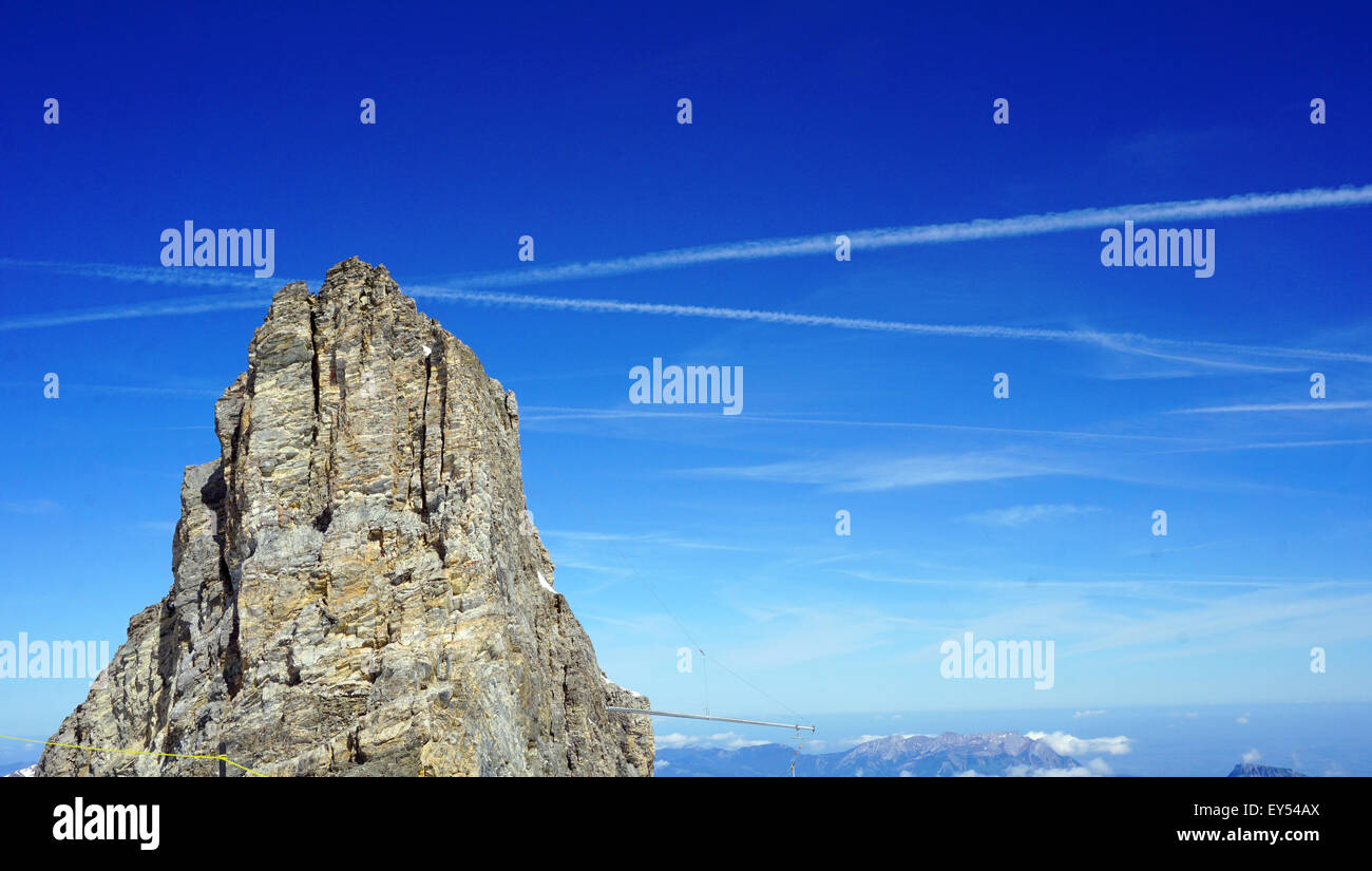 Parte superiore delle montagne di pietra Titlis, Svizzero Foto Stock
