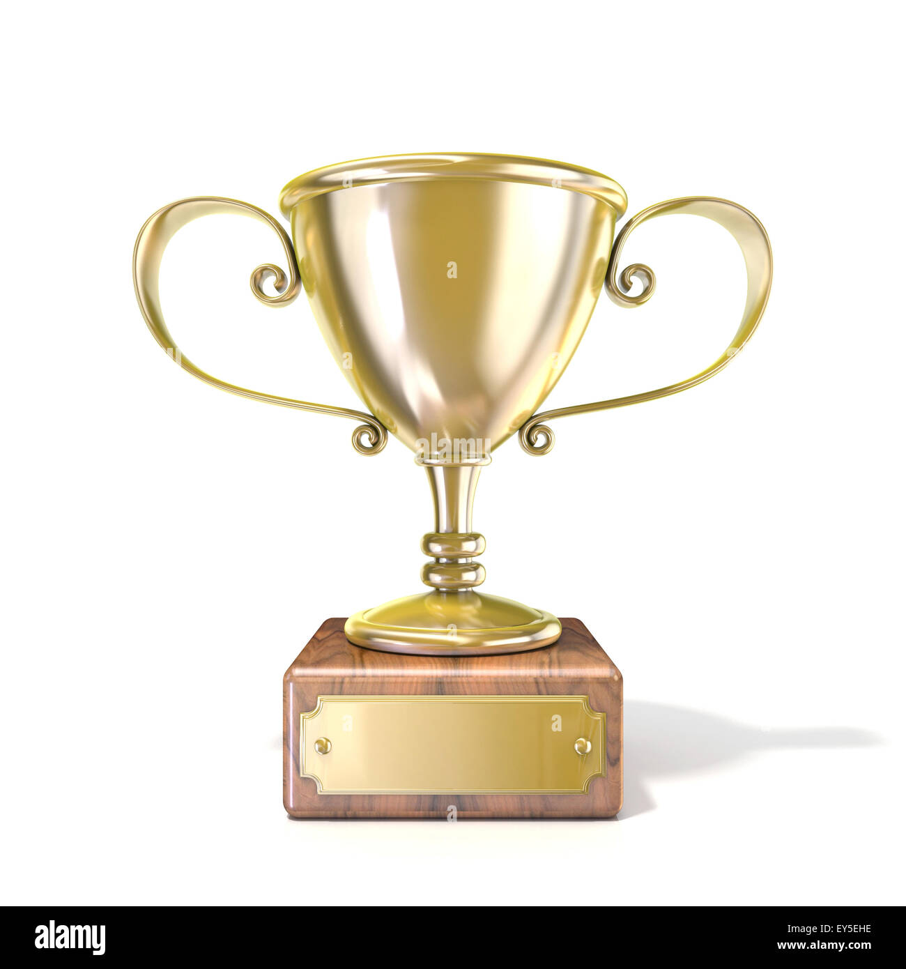 Golden Cup Trofeo. 3D render illustrazione isolati su sfondo bianco Foto Stock