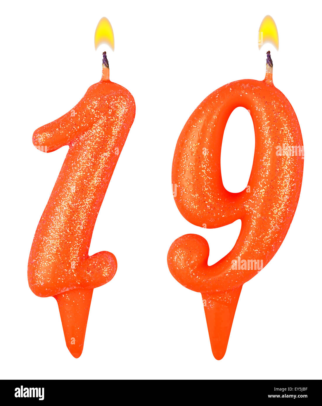 Birthday cake candles number 19 immagini e fotografie stock ad