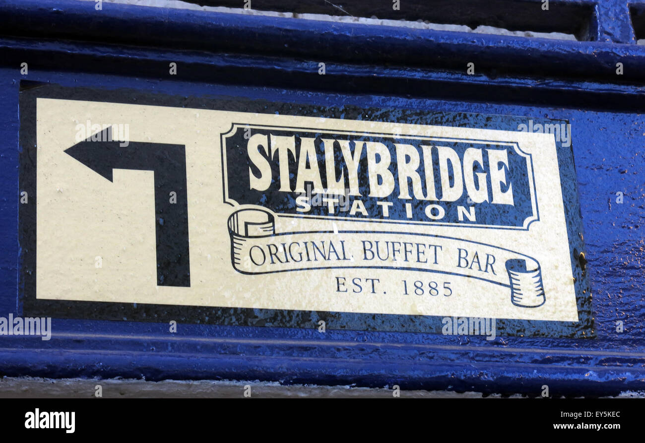 Stalybridge originale stazione buffet bar,est 1885, Transpennine aletrail, Tameside, Greater Manchester, Inghilterra, Regno Unito Foto Stock