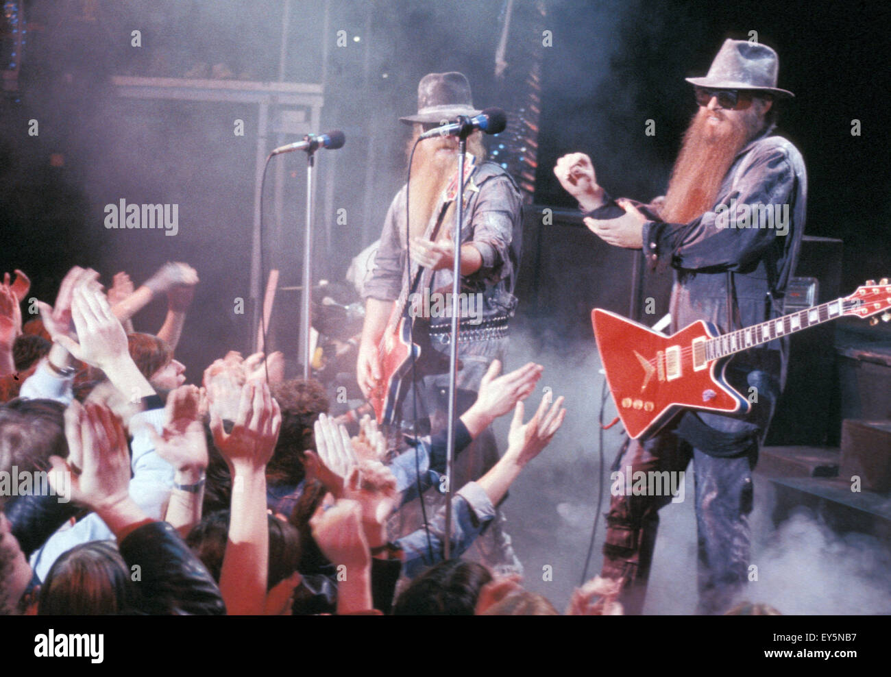 ZZ TOP noi del gruppo rock nel novembre 1983 Foto Stock
