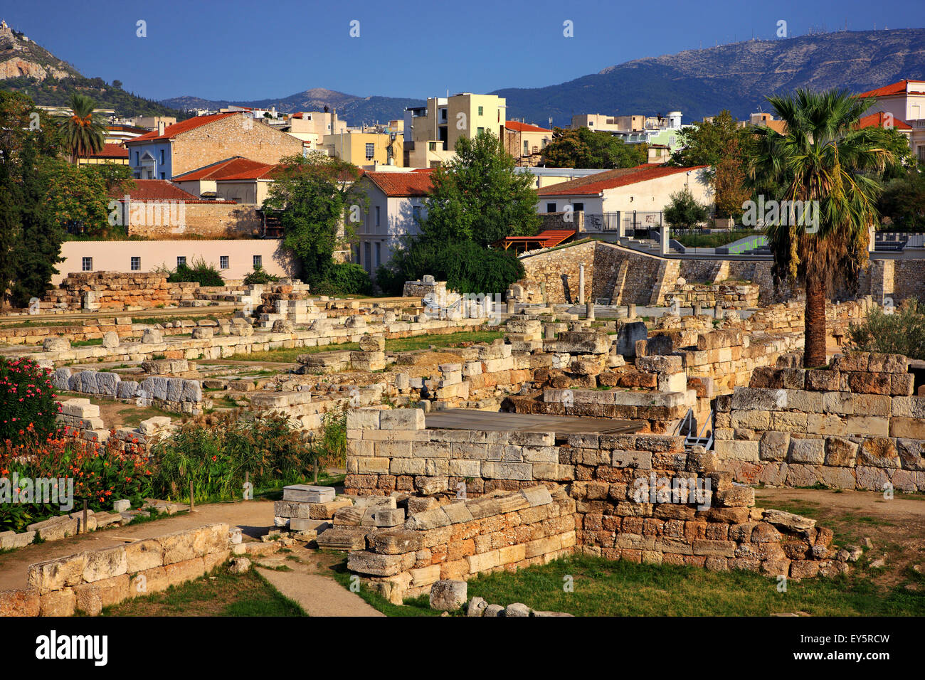 Kerameikos era una delle più belle "uburbs' di Atene antica e la più impressionante necropoli. Atene, Grecia Foto Stock