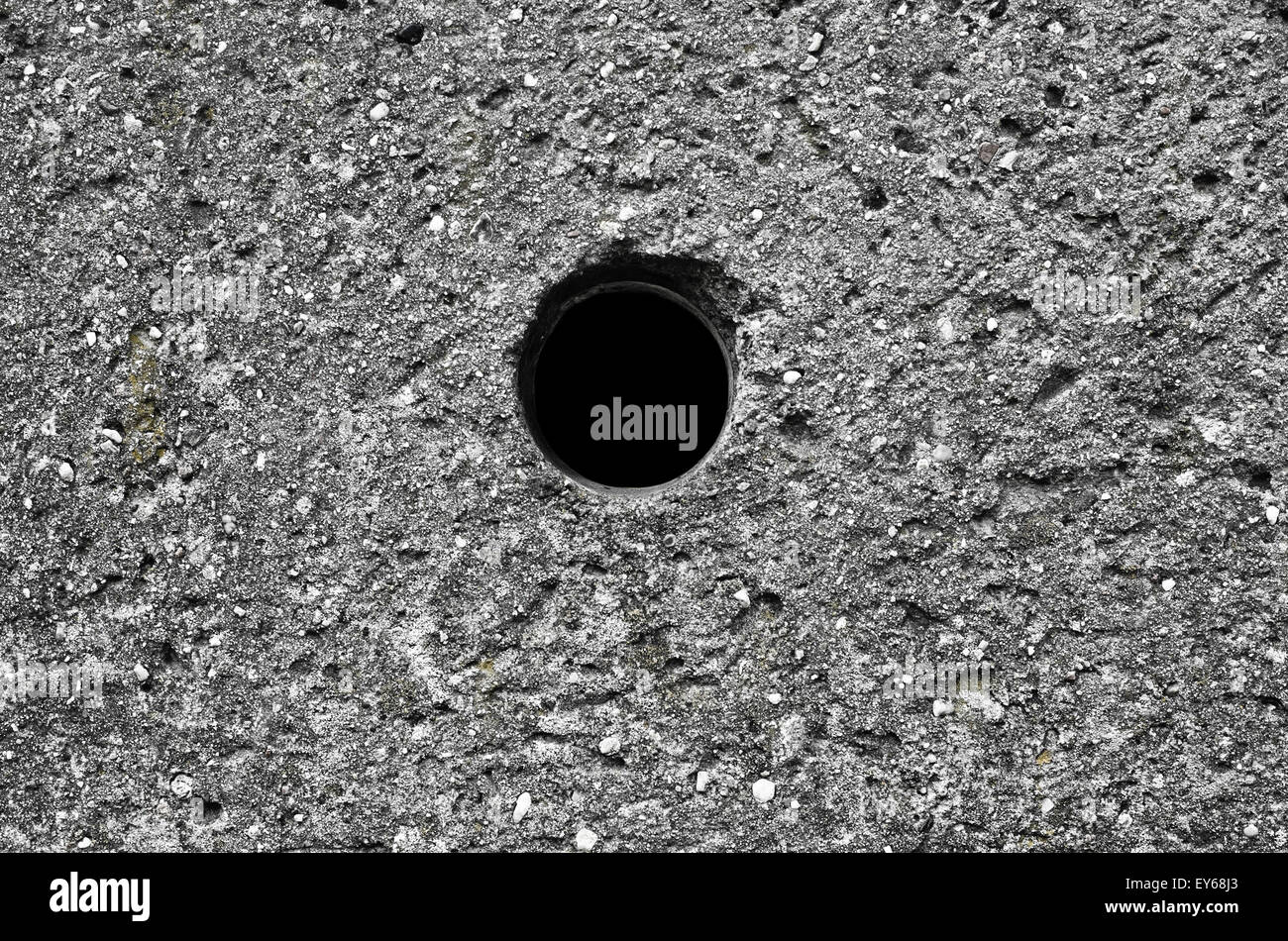 Buco nero in una parete Foto Stock