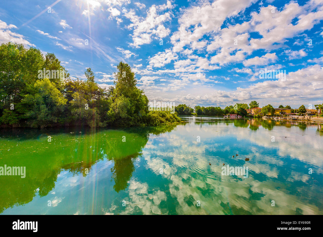 Veneto Fiume Sile parco naturale . Casier Foto Stock