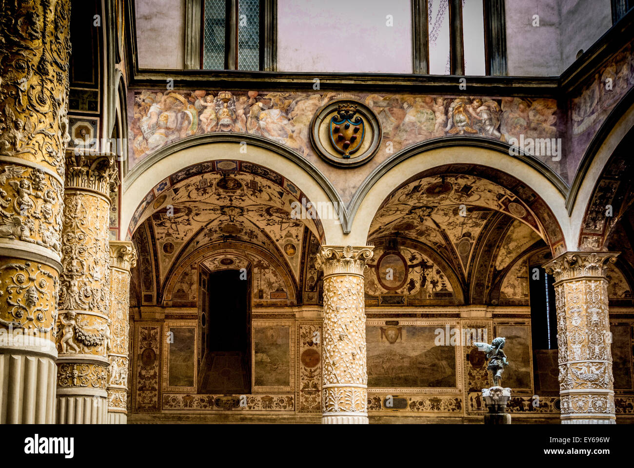 Primo cortile di Palazzo Vecchio. Firenze, Italia. Foto Stock