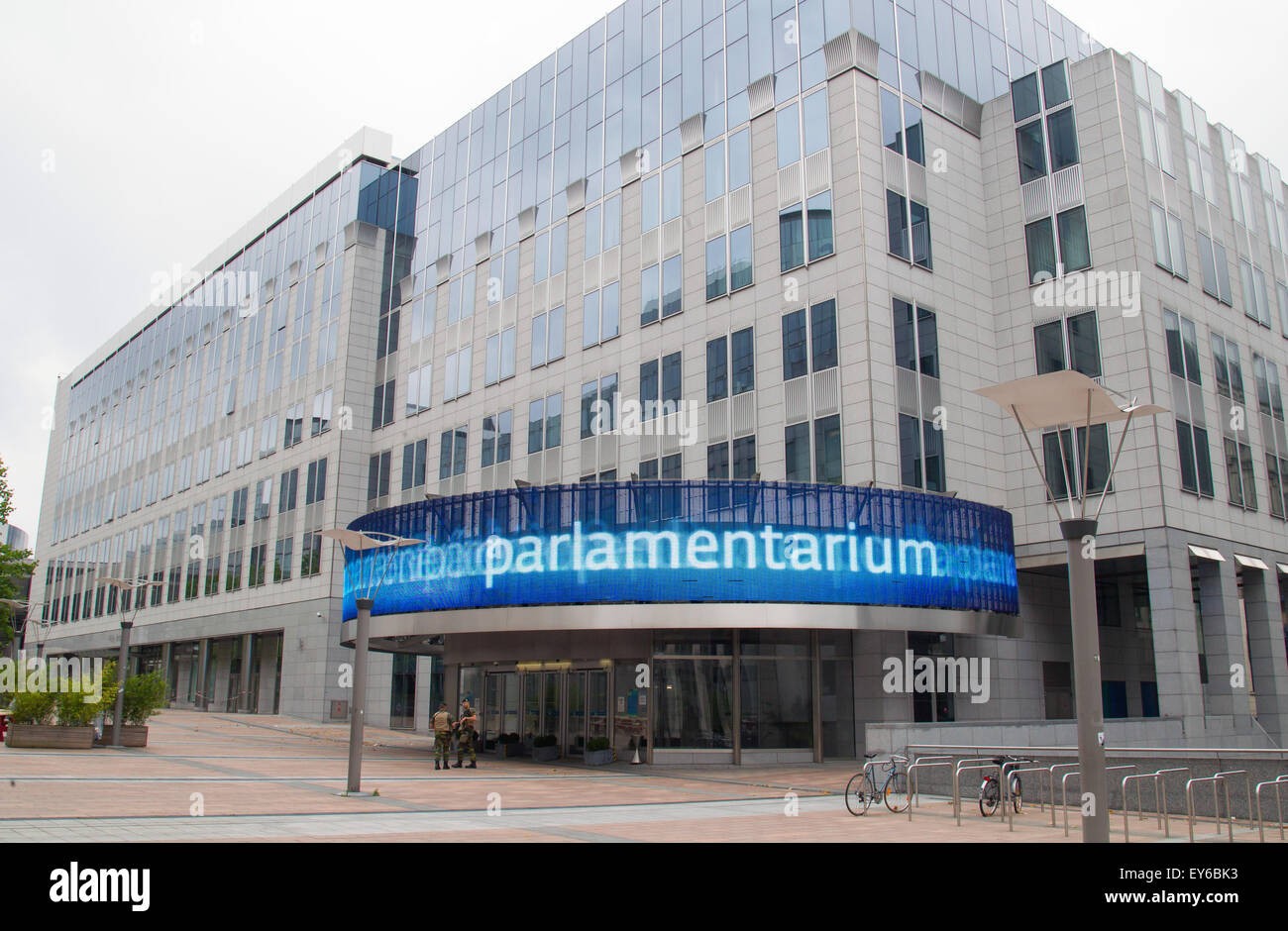 Edificio del Parlamento europeo a Bruxelles, in Belgio Foto Stock
